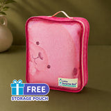 LSB Pink, Prince Bear Soft Cotton Winter Blanket for Newborn & Infants with Free Storage Pouch