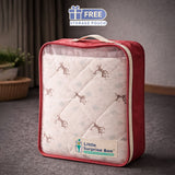 LSB Brown Deer Theme Soft Cotton Winter Wrapper with Hood for Newborn & Infants with Free storage Pouch