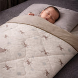 LSB Brown Deer Theme Soft Cotton Winter Wrapper with Hood for Newborn & Infants with Free storage Pouch