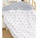 LSB Grey Lion Theme Soft plush Cotton Winter Wrapper with Hood for Newborn & Infants with Free storage Pouch