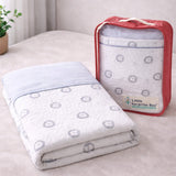 LSB Grey Lion Theme Soft plush Cotton Winter Wrapper with Hood for Newborn & Infants with Free storage Pouch