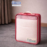 LSB Small Leaves Theme Soft Cotton Winter Wrapper with Hood for Newborn & Infants with Free storage Pouch