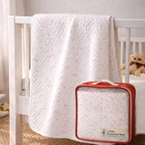 LSB Peach Soft Quilted Cotton Winter Wrapper with Hood for Newborn & Infants with Free storage Pouch