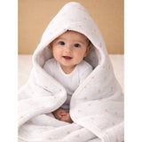 LSB Peach Soft Quilted Cotton Winter Wrapper with Hood for Newborn & Infants with Free storage Pouch