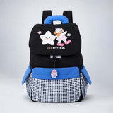 LSB Black Gingham Girl Star Backpack with Keychain for Kids & Teens
