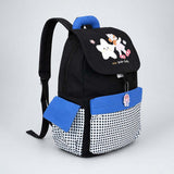 LSB Black Gingham Girl Star Backpack with Keychain for Kids & Teens