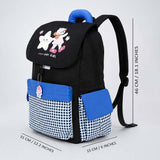 LSB Black Gingham Girl Star Backpack with Keychain for Kids & Teens