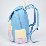 LSB Blue Gingham Girl Star Backpack with Keychain for Kids & Teens