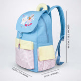 LSB Blue Gingham Girl Star Backpack with Keychain for Kids & Teens