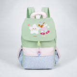 LSB Green Gingham Girl Star Backpack with Keychain for Kids & Teens