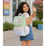 LSB Green Gingham Girl Star Backpack with Keychain for Kids & Teens