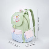 LSB Green Gingham Girl Star Backpack with Keychain for Kids & Teens