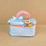 LSB 13 pcs Blue Monkey soft Satin pouch Newborn Hamper /Gift Box for Baby, 0-6 months