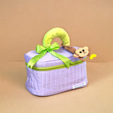 LSB 13 pcs Purple Monkey soft satin pouch Newborn Hamper /Gift Box for Baby, 0-6 months