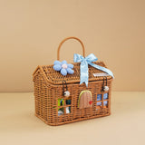 LSB 15 pcs Blue Blessed Home cane basket Newborn Hamper/Gift Box for Baby Boy, 0-6 months