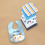 LSB 15 pcs Blue Blessed Home cane basket Newborn Hamper/Gift Box for Baby Boy, 0-6 months