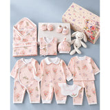 LSB 15 pcs Bunny Wings Floral Newborn Baby Girl Gift Box All Season Wear Hamper(0 - 6 months)