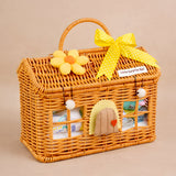 LSB 15 pcs Yellow Blessed Home cane basket Nuetral gender Newborn Hamper/Giftbox set for Newborn Baby Girl/Boy ,0-6 months