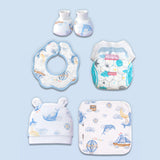 LSB 18pcs Nautical Wooden Suitcase Giftbox for a newborn Baby Boy, All season wear Giftset for Baby, 0-6 months