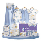 LSB 19 pcs Blue Starry Elephant Newborn Baby Girl/ Boy Gift Box , all season wear Hamper, (0 - 12 months)