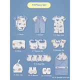 LSB 19 pcs Blue Starry Elephant Newborn Baby Girl/ Boy Gift Box , all season wear Hamper, (0 - 12 months)