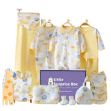 LSB 20 pcs Yellow Animal Kingdom Newborn Baby Girl/ Boy Gift Box , all season wear Hamper, (0 - 12 months)