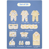 LSB 20 pcs Yellow Animal Kingdom Newborn Baby Girl/ Boy Gift Box , all season wear Hamper, (0 - 12 months)