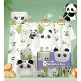 LSB 21 pcs Green Big Panda Newborn Baby Girl/ Boy Gift Box , all season wear Hamper, (0 - 12 months)