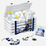 LSB 21 pcs Nautical Wooden Treasure Chest Gift hamper for a newborn baby, Giftset for a baby, 0-12 months