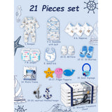 LSB 21 pcs Nautical Wooden Treasure Chest Gift hamper for a newborn baby, Giftset for a baby, 0-12 months