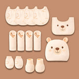 LSB 21pcs Woodland Bear Totebag Hamper for Newborn Baby Boy / Baby Girl, Giftset for Baby , All Season wear, 0-12 months