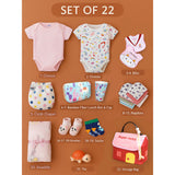 LSB 22pcs Super cute Black Pink Home Newborn Hamper /Gift Box for Baby, 0-6 months
