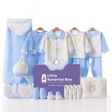 LSB 22pcs Blue Penguin Newborn Baby Girl/ Boy Gift Box , all season wear Gift Hamper, (0 - 12 months)