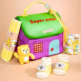 LSB 22pcs Super cute Green & Purple Neutral Gender Home Newborn Hamper/Gift Box for Baby, 0-6 months
