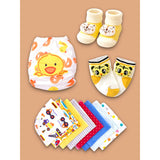 LSB 22pcs Super cute Green & Purple Neutral Gender Home Newborn Hamper/Gift Box for Baby, 0-6 months