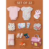 LSB 22pcs Super cute Pink Home Newborn Hamper /Gift Box for Baby, 0-6 months