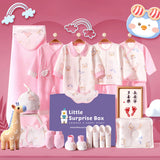 LSB 22pcs Pink Penguin Newborn Baby Girl/ Boy Gift Box , all season wear Gift Hamper, (0 - 12 months)