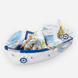 LSB 23 pcs Nautical Big Wooden Boat, Gift hamper for a newborn baby, Giftset for a baby, 0-12 months
