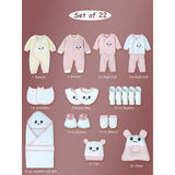 LSB 23pcs Pink White Googly Eyes, Newborn Baby Girl/ Boy Gift Box , all season wear Gift Hamper, (0 - 12 months)