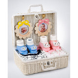 LSB 25 pcs, Twin Boy & Girl White cane basket themed Newborn Baby Boy, All Season wear,Gift Hamper set, 0-6 months