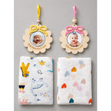 LSB 25 pcs, Twin Boy & Girl White cane basket themed Newborn Baby Boy, All Season wear,Gift Hamper set, 0-6 months