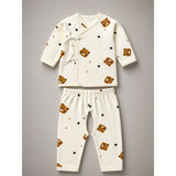 LSB 25 pcs Brown Cute Bear Hamper for Newborn Boy/Girl, All Season wear hamper with luxury designed brown storage cane basket 0-12 months