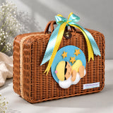 LSB 25 pcs Dreamy baby Hamper for Newborn Boy/Girl, All Season wear hamper with luxury designed brown storage cane basket 0-12 months