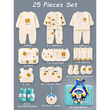 LSB 25 pcs Prince Hamper for Newborn Boy/Girl, All Season wear hamper with luxury designed blue storage cane basket 0-12 months