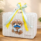 LSB 25 pcs, Twin Boys White cane basket themed Newborn Baby Boy, All Season wear,Gift Hamper set, 0-6 months