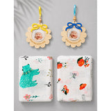 LSB 25 pcs, Twin Boys White cane basket themed Newborn Baby Boy, All Season wear,Gift Hamper set, 0-6 months