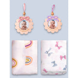 LSB 25 pcs, Twin Girls White cane basket themed Newborn Baby Boy, All Season wear,Gift Hamper set, 0-6 months
