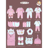 LSB 26pcs Pink Baby Horn, Newborn Baby Girl/ Boy Gift Box , all season wear Gift Hamper, (0 - 12 months)