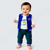 Lsb 3 Pcs Dino Print Blue & Dark Green Sporty Tracks Style Winter Clothing Set For Baby Boy