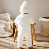 Lsb 5 Pcs Blue Cat & Ivory Collar,Premium Knitted Winter Head To Bottom Clothing Set For Baby